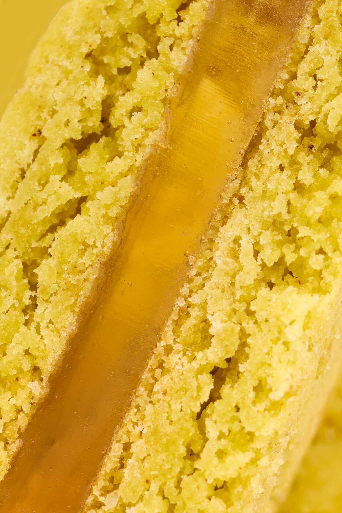 Margarita cocktail cookie with lime tequila pâte de fruit center, close up of the center